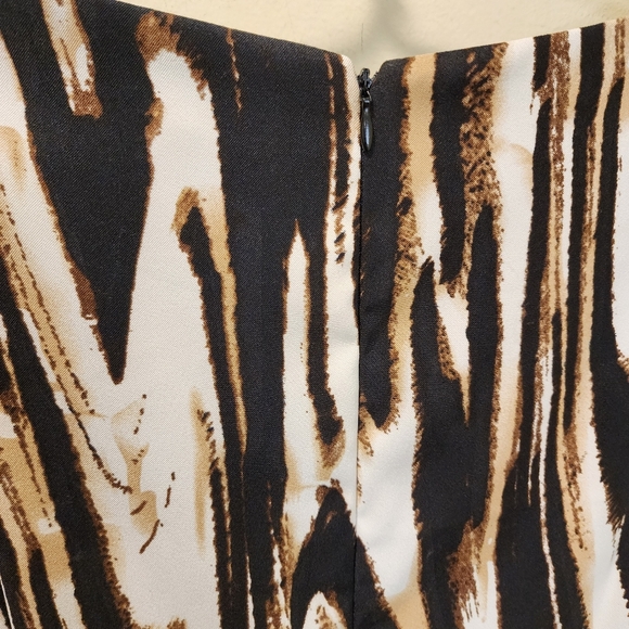 Dressbarn Elegant Black and Brown Printed Plus Size  Sleeveless Dress 18 - Picture 5 of 12